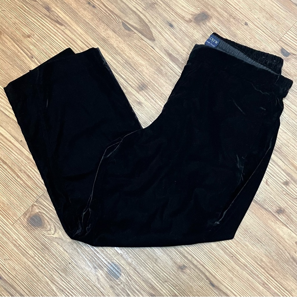 Holiday Casual Dress-up J Crew Jamie Pant 14 Black Velvet Elastic Waist Pockets